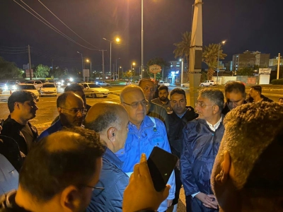 بازدید میدانی استاندار هرمزگان از عملیات آبفا و شهرداری در رفع فرونشست زمین