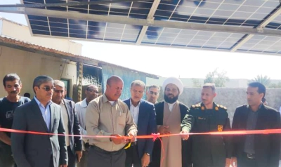 افتتاح و بهره برداری همزمان 27 نیروگاه خورشیدی 5 کیلو واتی ویژه مددجویان بندرخمیر در دهه فجر
