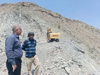 بازدید از عملیات اجرایی جاده دسترسی به دامداری ۲۰۰ رأسی در روستای بلبل‌آباد شهرستان بشاگرد