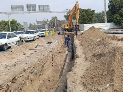 جابجایی خطوط آبرسانی در محدوده پل خلیج فارس بندرعباس با اعتبار ۱۶۰ میلیارد ریال